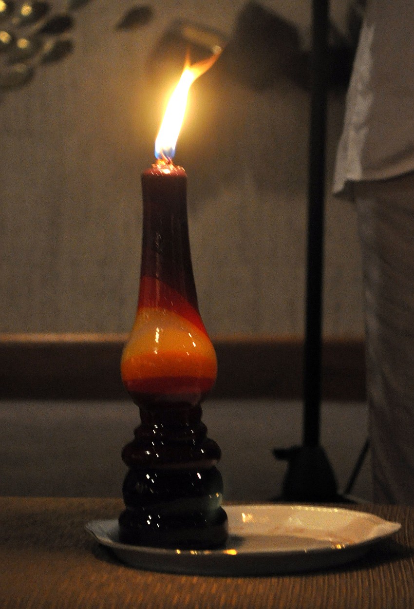 The Havdalah candle that was brought back from Safed was used for the first time, Saturday, Aug. 18, during the La La La Havdalah event at Temple Emanu-El.