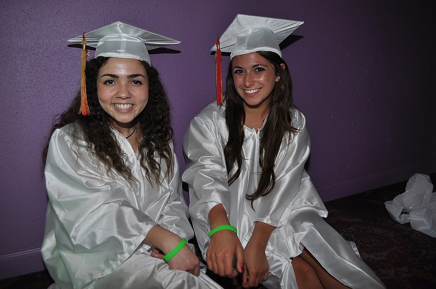 Megan Runge and Natalie Guagenti wore green bracelets in honor of their friend and fellow student Joey Powers who passed away.