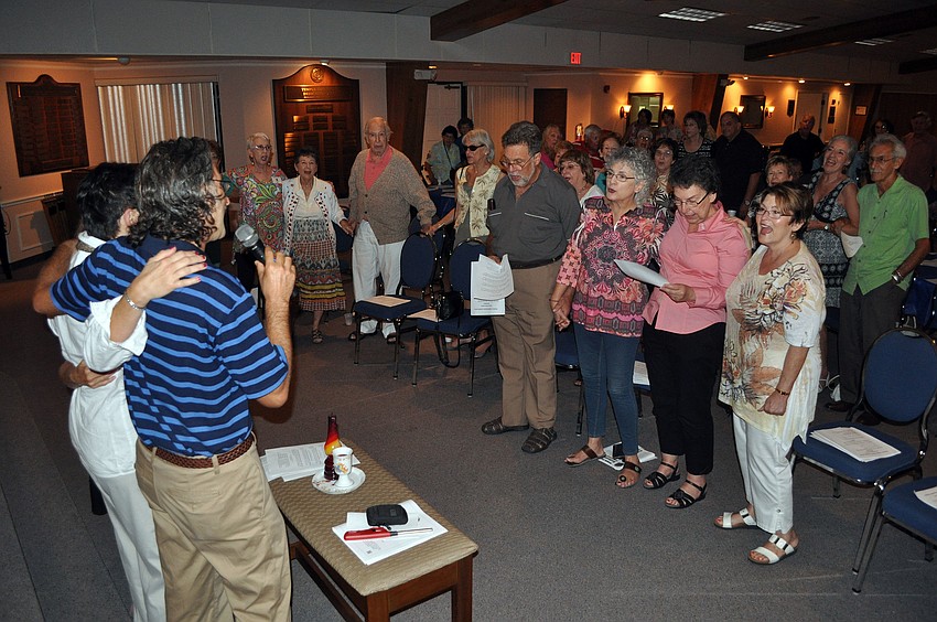 Everyone put their arms around one another and sang Eliyahu Hanaui to end the Havdalah service, Saturday, Aug, 18.