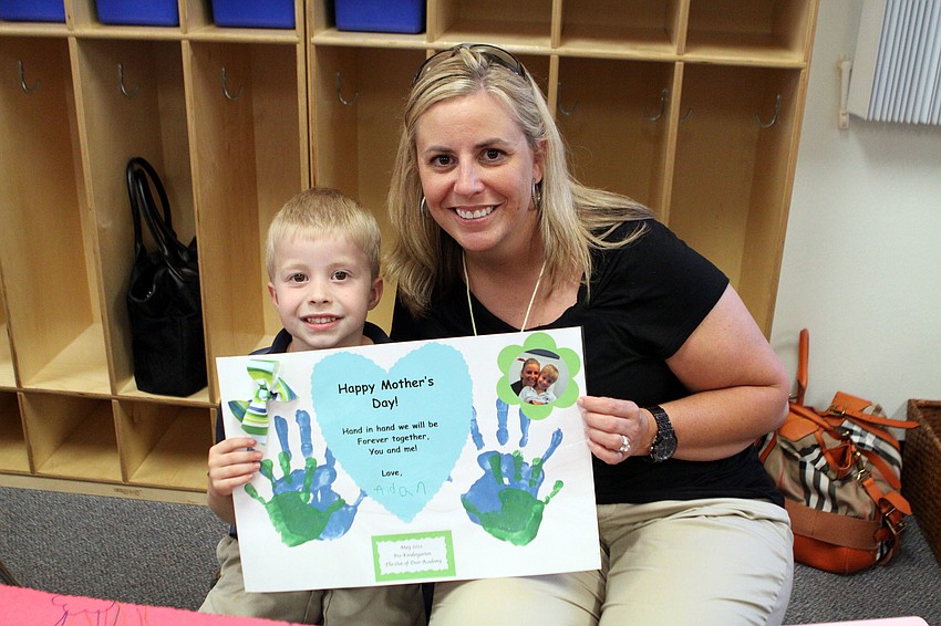 Aidan, 5, with his mother Stacy White