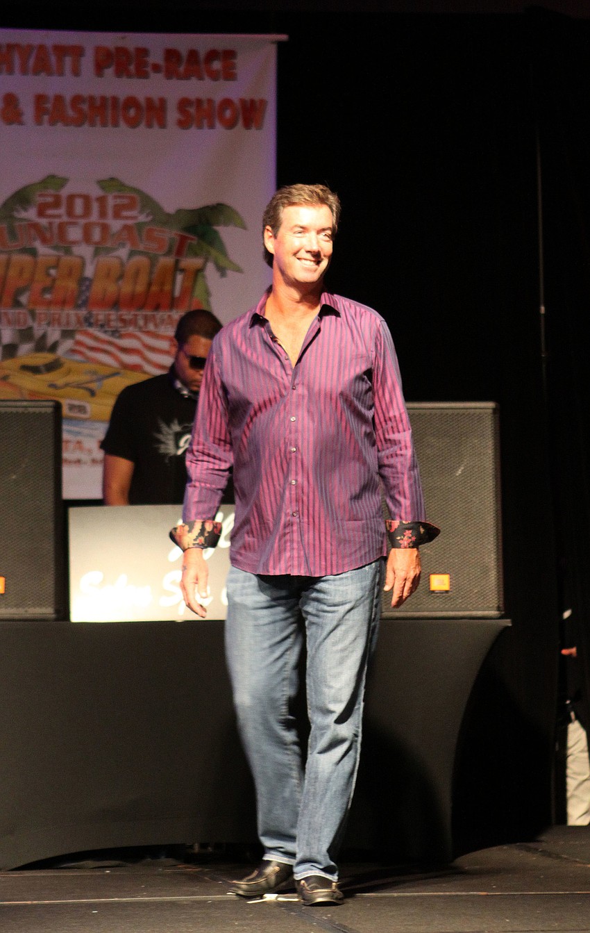 Ray Collins walked the runway, Thursday, June 28, at the â€œPre-Raceâ€ Party & Fashion Show at the Hyatt Regency Sarasota.