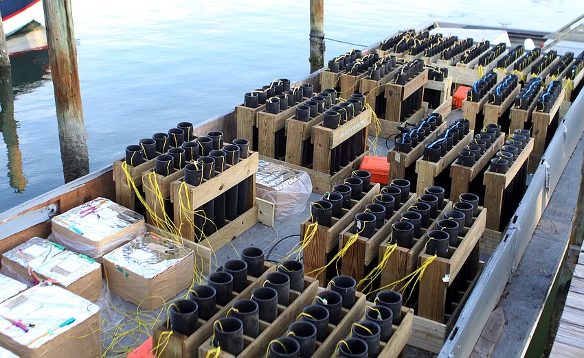 The barge carried 10 minutes worth of fireworks.