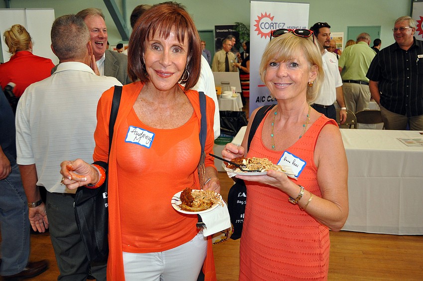 Audrey Marten and Anna Rees enjoy some food from Mr. Bones.