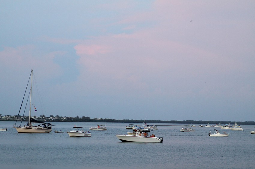 Many people watched the fireworks from their boats out in the Bay, Monday, July 2.