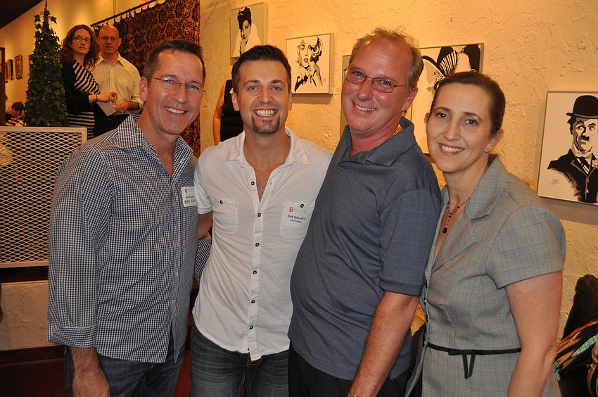 Jerry Rivera and Joey Panek of the HuB Gallery with Ken Prokop and Michelle Bianchi Pingel, Wednesday, May 2, at The Players.