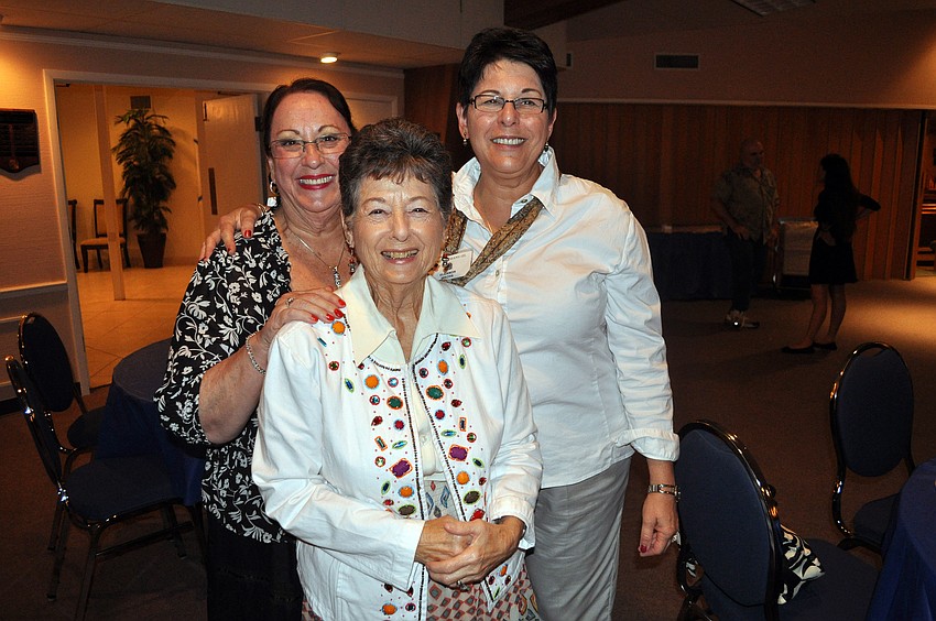 Co-chairs Helena Ozer and Dr. Eleanor Wachs pose with Judilee Sterne, Saturday, Aug. 18.