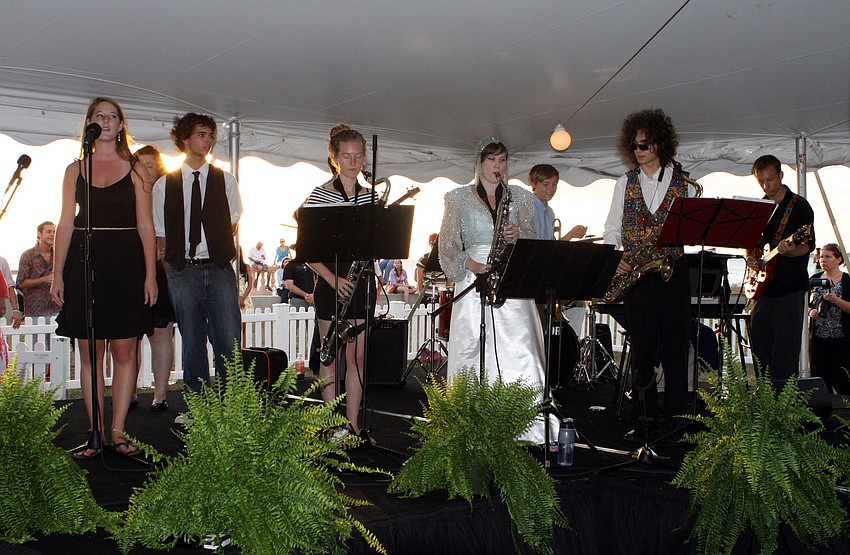 The New Cats, New Collegeâ€™s â€œBest and Onlyâ€ Student-led Band, performed during the commencement ceremony, Friday, May 25.