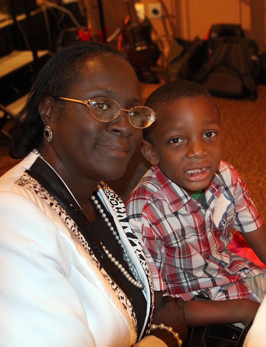Theresa Perkins with her grandson, Lebron Simpson, 6