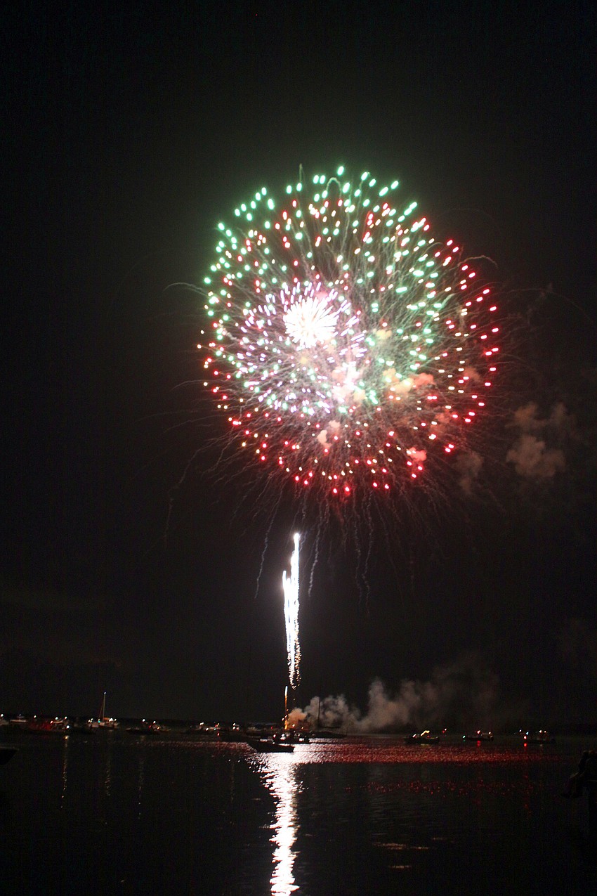 Fireworks lit up the night sky, Monday, July 2, during the 4th annual Boom Boom on the Bay at Mar Vista on Longboat Key.