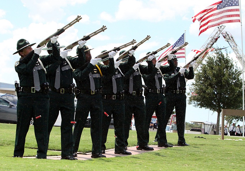 A twenty-one-gun salute was done during Chief Albert Hogleâ€™s burial service.