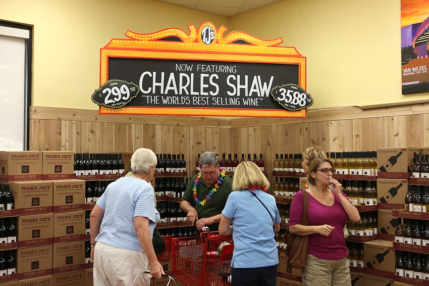 Many people made their way to the wine section of the store in hopes of getting some â€œtwo buck chuckâ€.