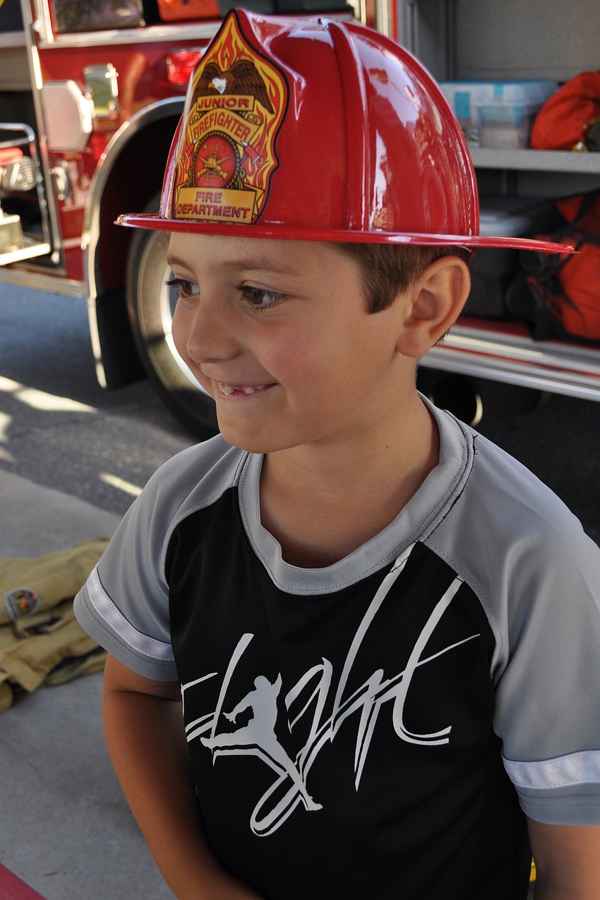 Nathan Specht-Remsyder, 6, checked out the fire truck.