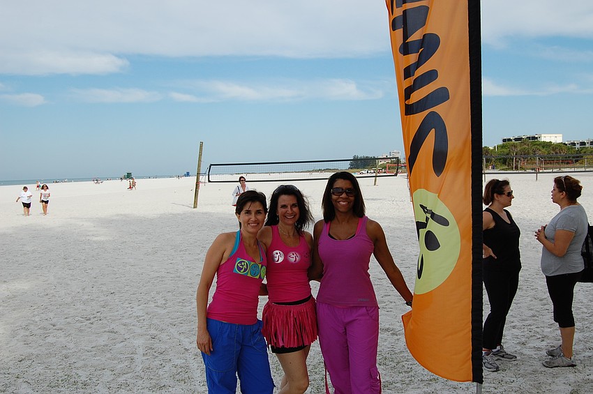 Luz Ruiz-Tagle, Beth Golden and Michelle Davis led more than 50 participants through an hour of free Zumba.