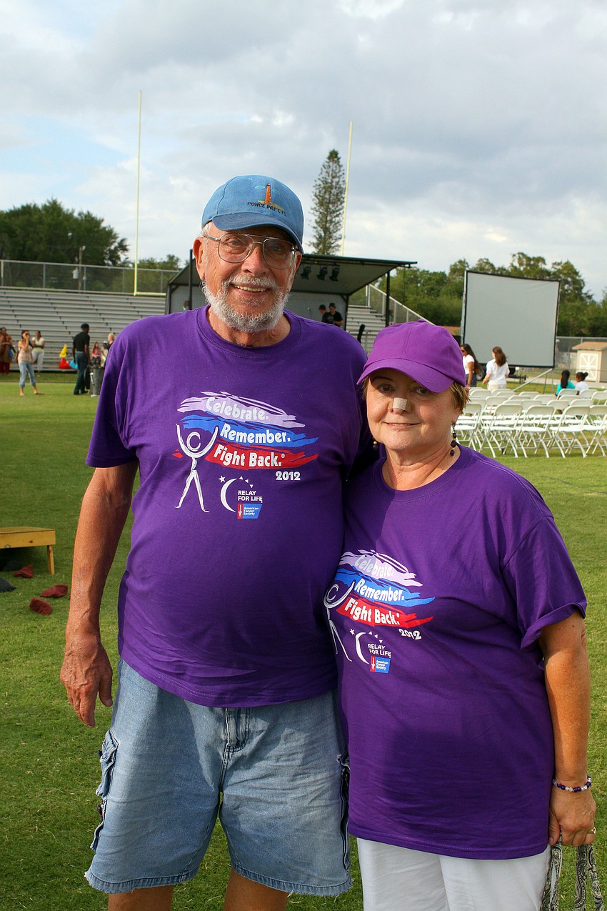 Frank and Pat Augustitus are both cancer survivors and were walking with the BB&T team in the 2012 Relay for Life of Downtown Sarasota.