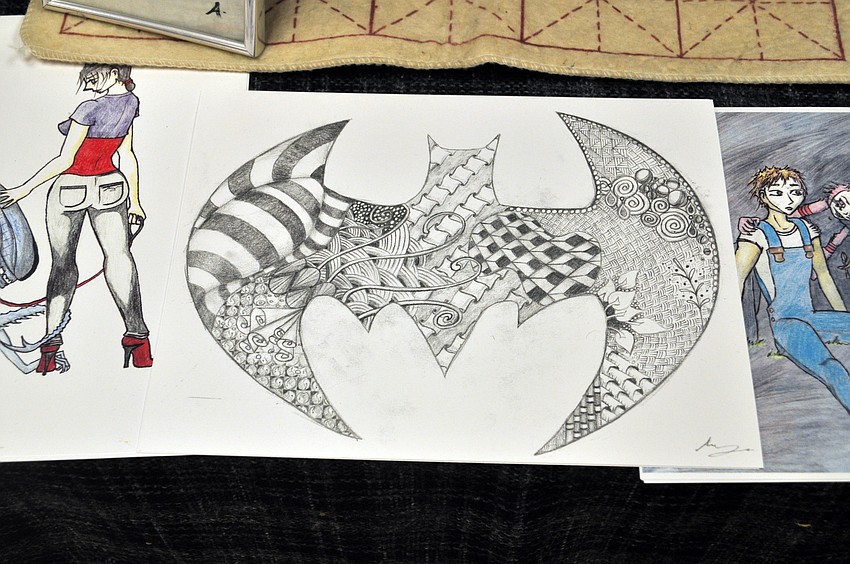 Display booths included fan art like this drawing.