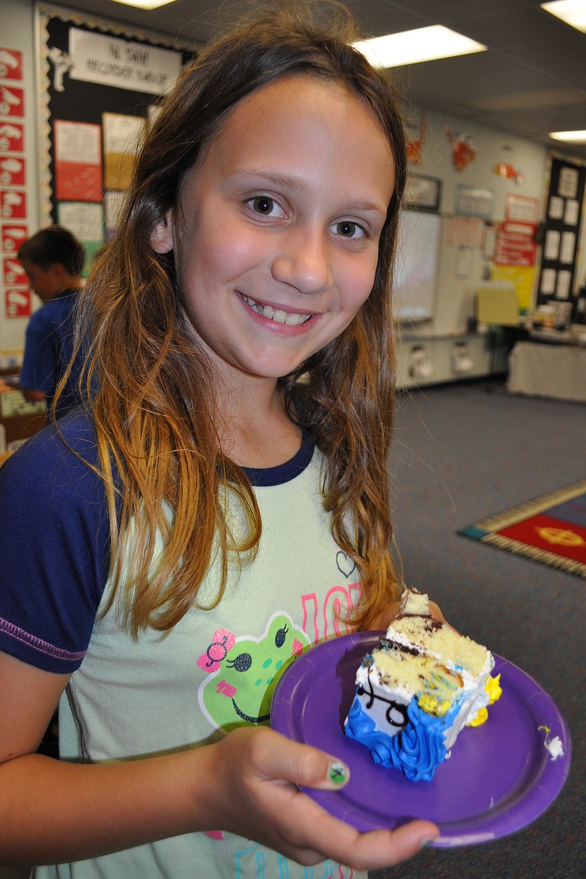Lexi Brown, 10, feasted on cake.