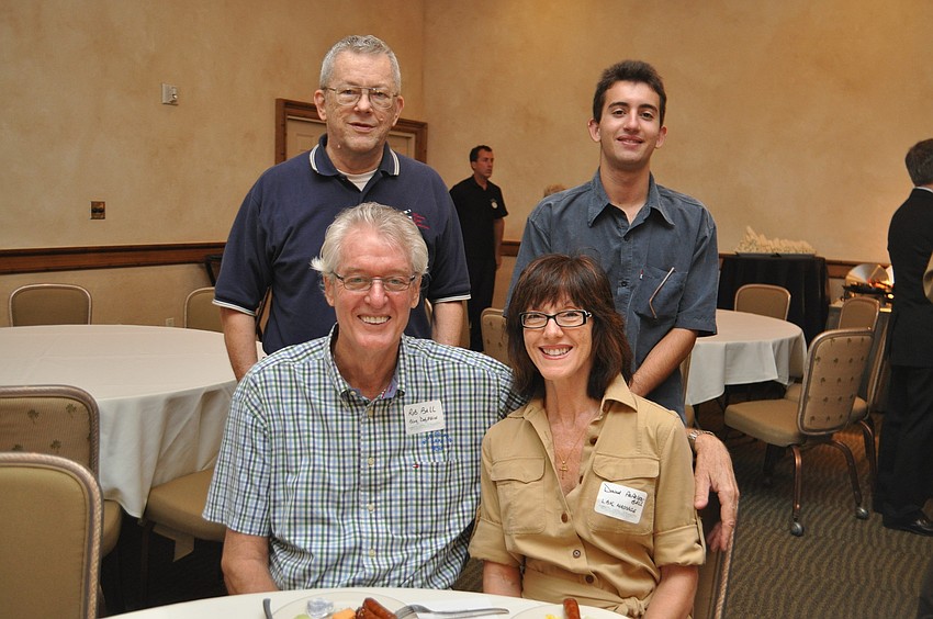 Owner of the Blue Dolphin and Vice Chair/Treasurer of the Chamber Rob Ball, William Watrous of Waltrous Video Productions, Donna PaPaleo of Longboat Key Massage and Bobby Lamberti with Watrous Video Productions