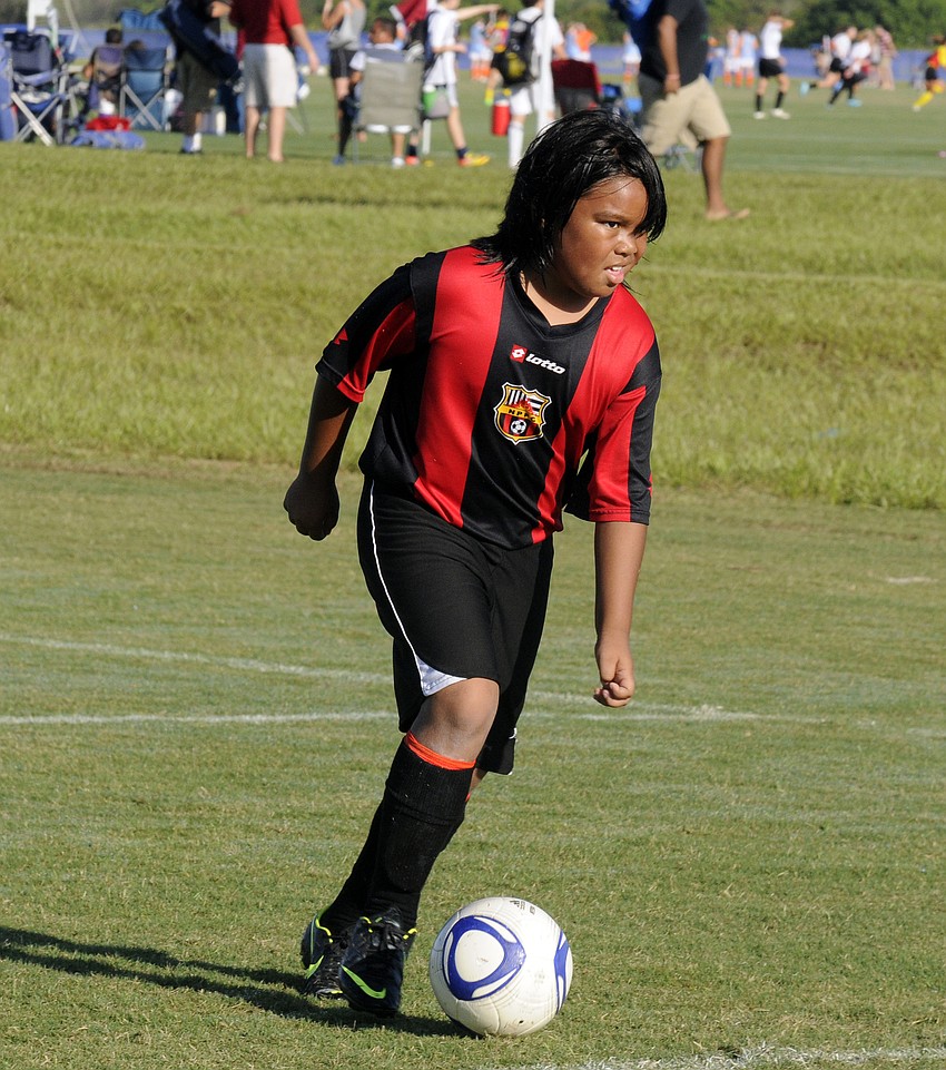 Ten-year-old Christian Baeza is a defender for North Portâ€™s U11 boys team.