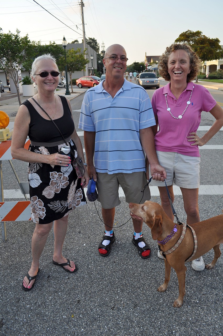 Kathy Shanley and Mike and Andrea Seager with their dog Lucy