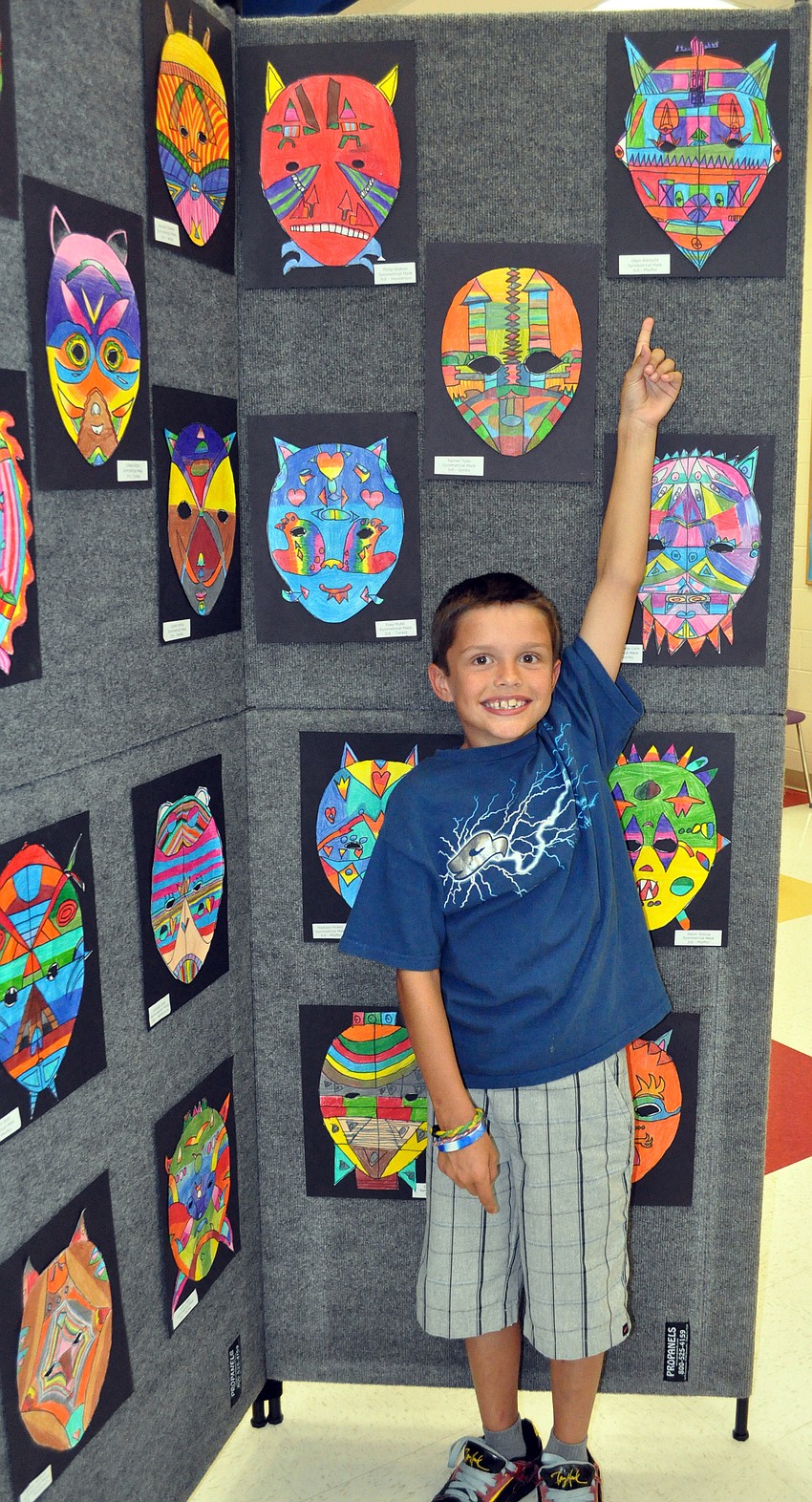 Third-grader Dean Albrecht made a symmetrical mask.