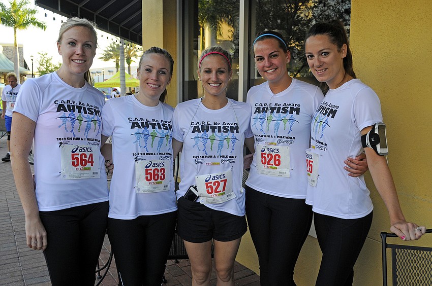 Monica Swayne, Christina Swayne, Natalie Sherk, Amanda Barsel and Jennifer Comer were looking forward to running their first 5K as a group.