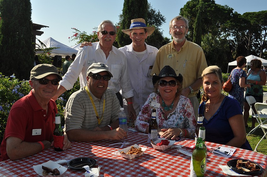 Joe Shafer, with CNL Bank; Al Benincasa, with Conditioned Air; John R. Russo, with Bridge Financial Solutions; Anthony Hartman, with Sarasota Chamber of Commerce; Sharon Viner, with CNL Bank; Ed Nugent, with Cornerstone; and Sharon Johnson, with CNL Bank