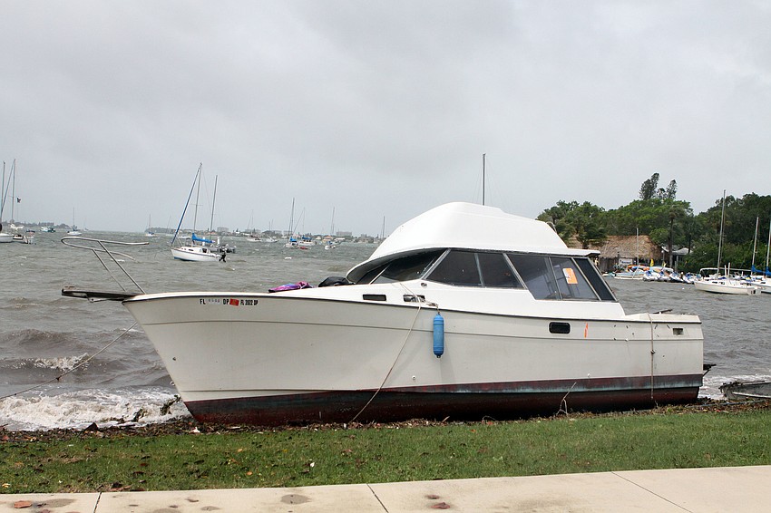 One boat was up on the shore out at Island Park.
