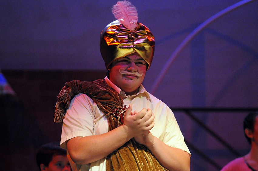 Manatee High sophomore Paul Hernandez, who played the role of the Sultan, was one of this yearâ€™s high school volunteers.