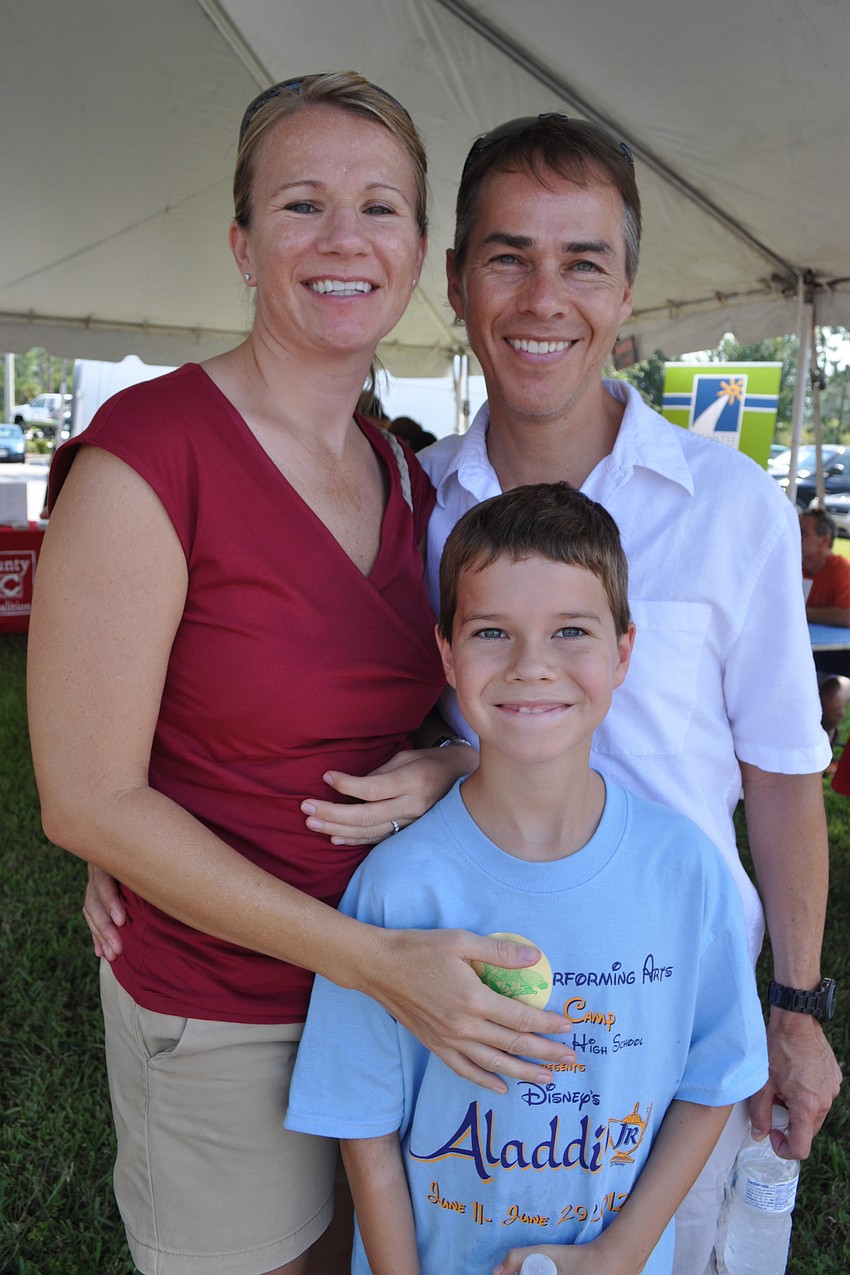 Starlette and Kent Denslow came out with their son, Caden, 9.