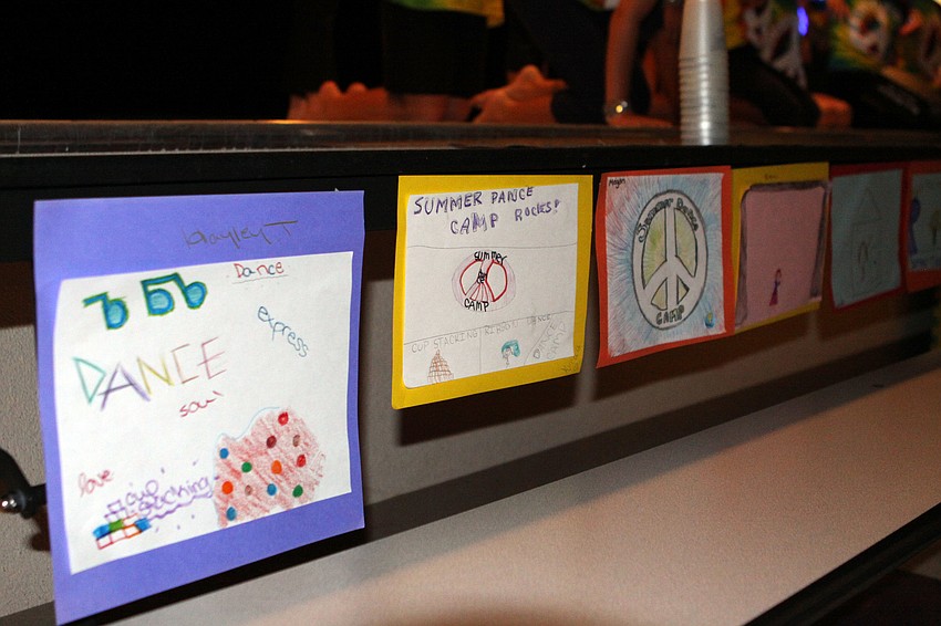 The campers drew pictures of their week at dance camp and the pictures were on display during the performance on Friday.
