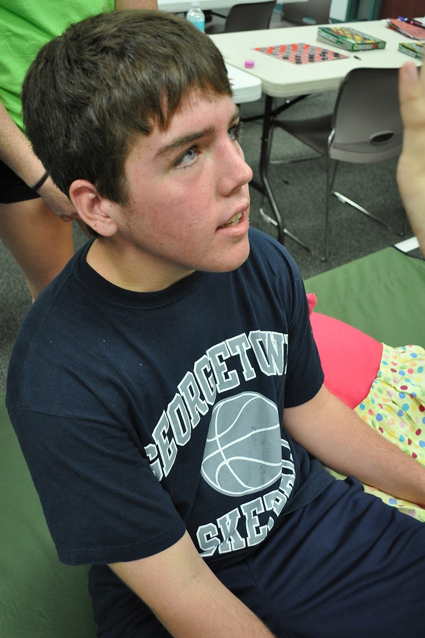 Sixteen-year-old Quinton Fitzgerald kept his fellow campers laughing with his antics as a victim who had checked in.