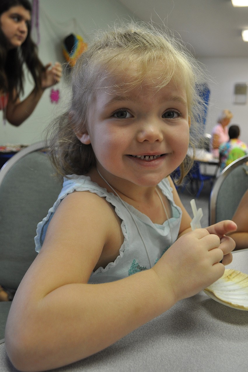 Madison Schaefer, 5, enjoyed craft time.