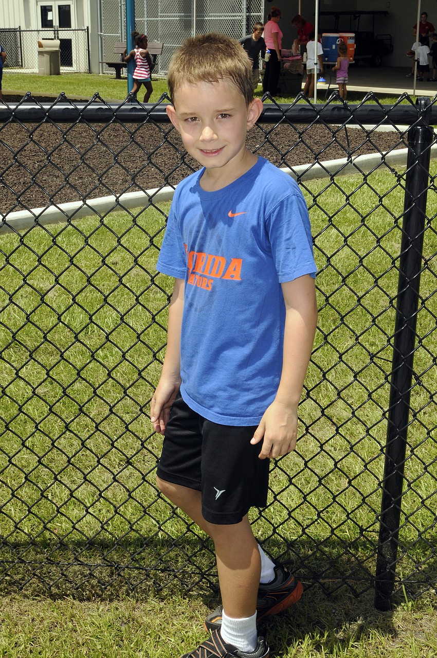 McNeal Elementary third-grader Daniel Delzer plays wide receiver for i9 Sports.