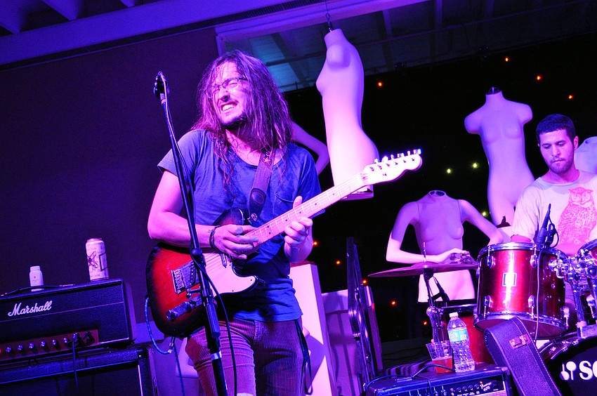 Josh Scheible finishes an expressive solo.