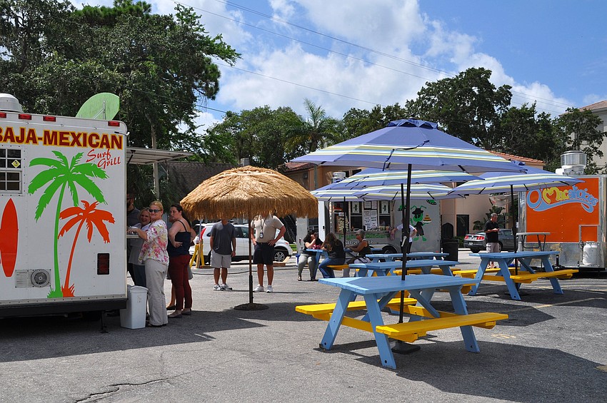 Many people enjoyed lunch from the food trucks during opening day of Ringling Picnic Tuesday, Sept. 11.