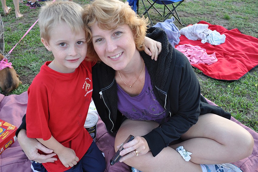Alex Vaillancourt, 5, enjoyed the night with his mom, Kristine.