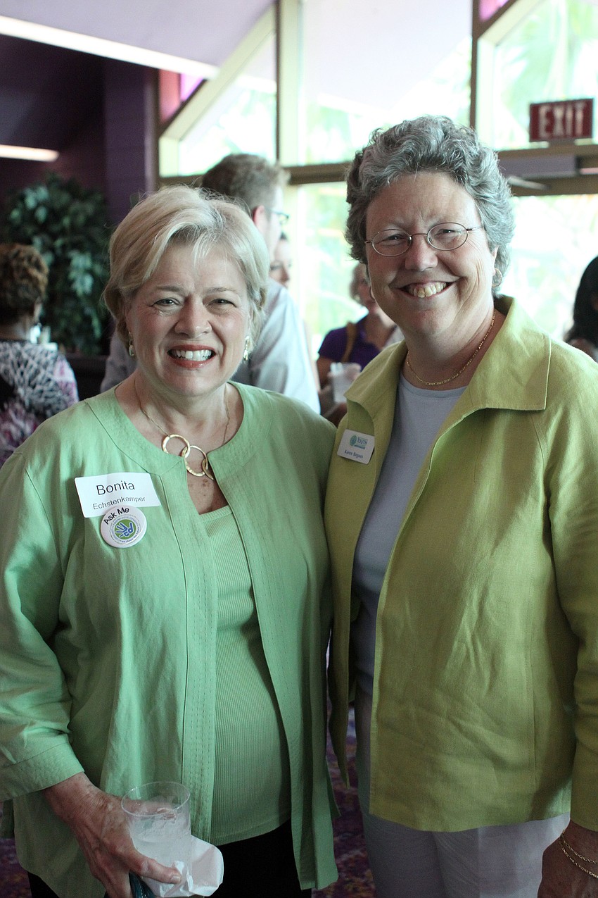 Bonita Echstenkamper and Karen Bogues both wore green to the 16th annual CYD event, Thursday, May 3, at the Van Wezel.