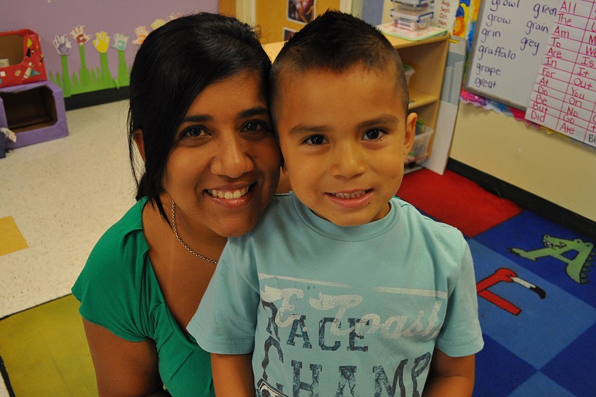 Silvana Elorreaga with her son, Adrian