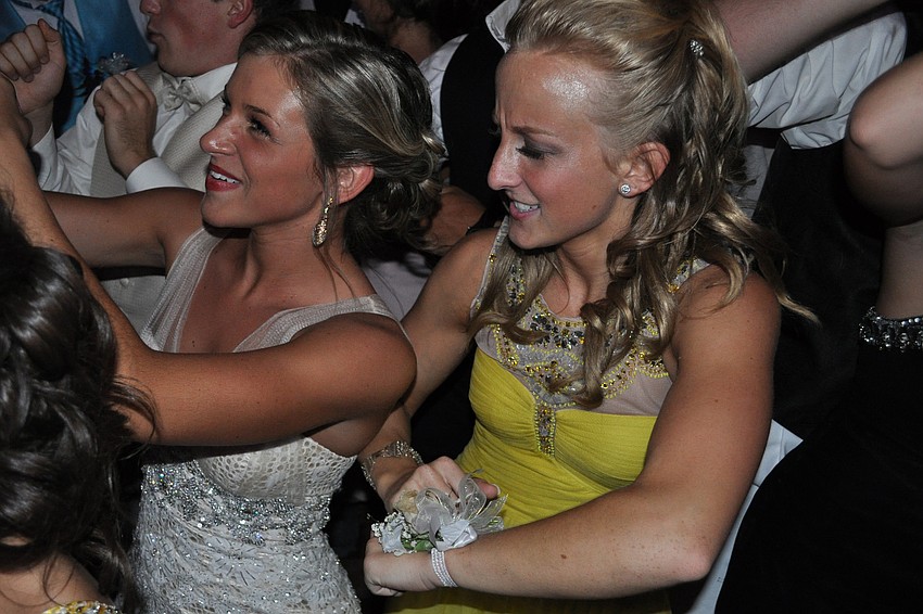 Rebekah Baker and Hannah Asay show off their dance moves.