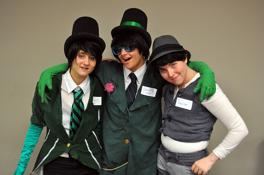 Nikki Ellingson, Raquel Rivera and Meredith Durkin show off their costumes.