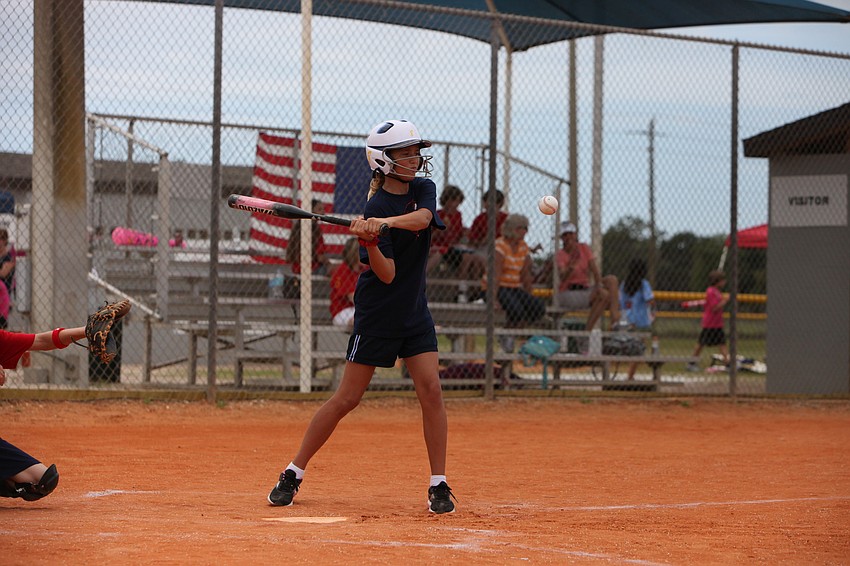 Morgan Johnson prepares to hit the ball.