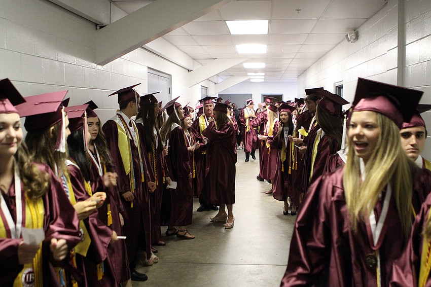 The Riveview students line up for graduation.