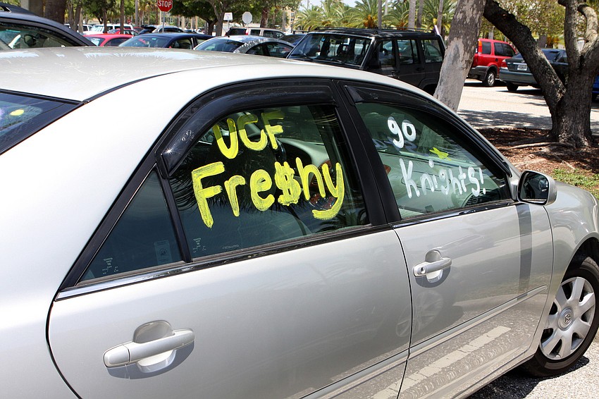 One studentâ€™s car was decorated with UCF pride at the Pineview graduation ceremony, Sunday, June 3, at Van Wezel.