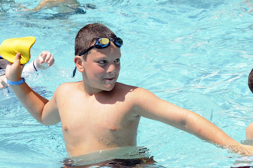 Ten-year-old Nick Weibley enjoyed cooling off in the pool.