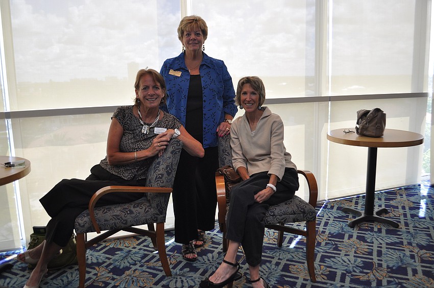 Bernadette Goltschalk with Visit Sarasota County, Pat Martin with Pampered Movers, and Robyn Gaudlano with Palermo & Co.