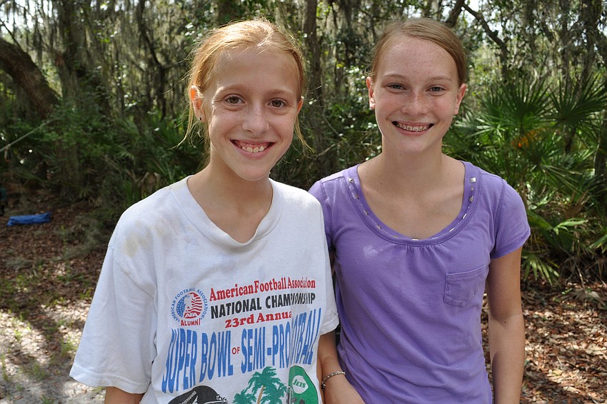 Kenzie Timms and Jaryn Stafford were eager to take on the obstacle course.