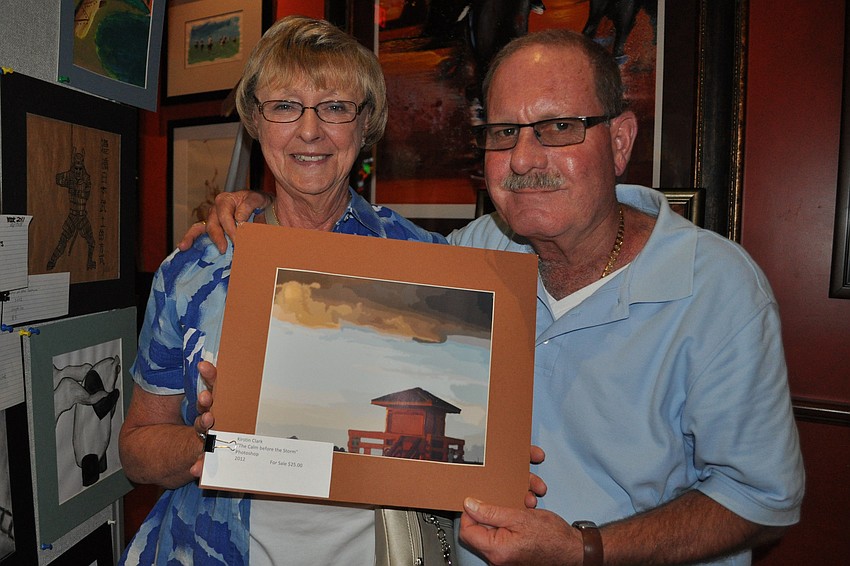 Joanne and Sandy Blades couldn't wait to see the artwork of their granddaughter, Kirstin Clark, not pictured.