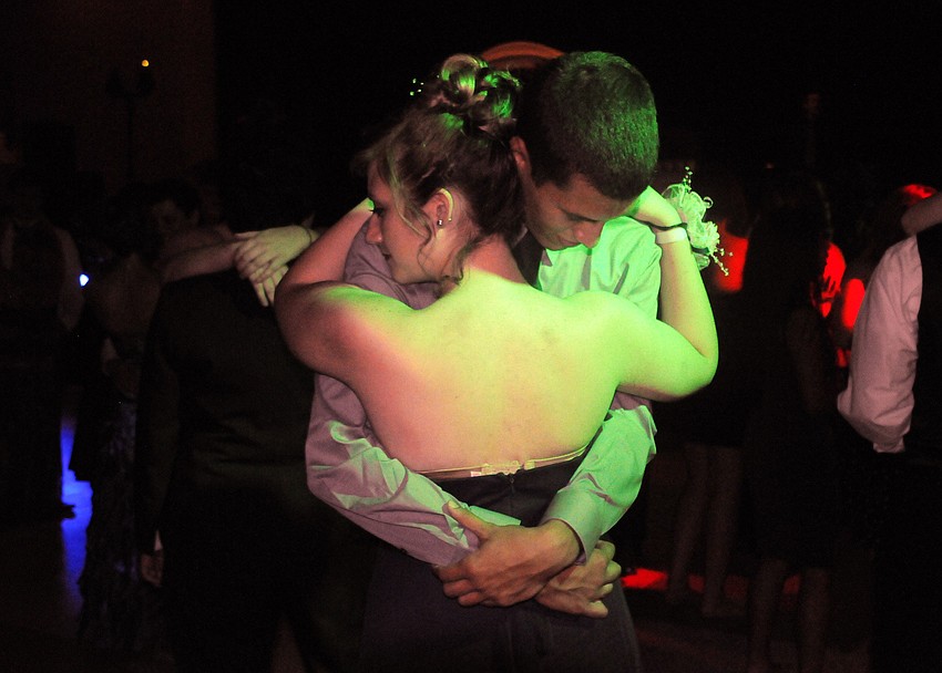 Juniors Nicole Neth and Logan Jones were one of the first couples to hit the dance floor.