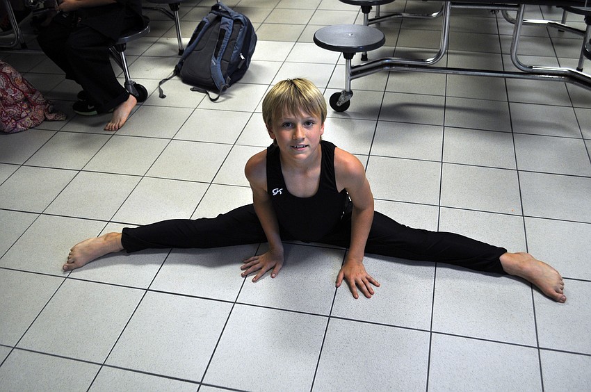 Logan Kehrer performed a gymnastics routine.