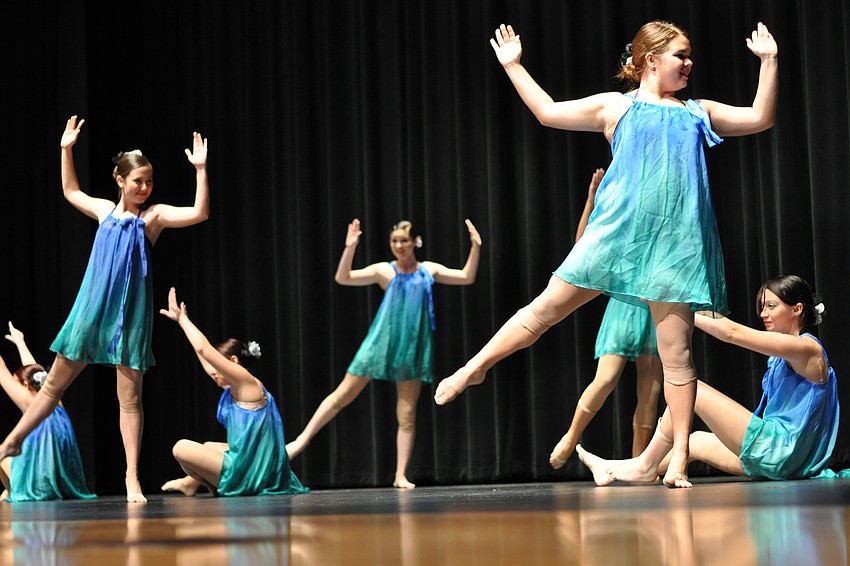 The Braden River High Schools Black Pearls Modern group performed a dance to the song, 